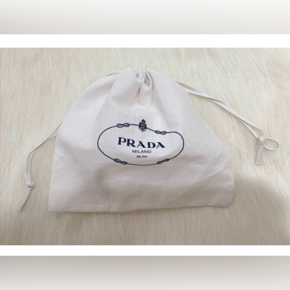 Authentic Prada White-Navy Small Drawstring Pouch… - image 3